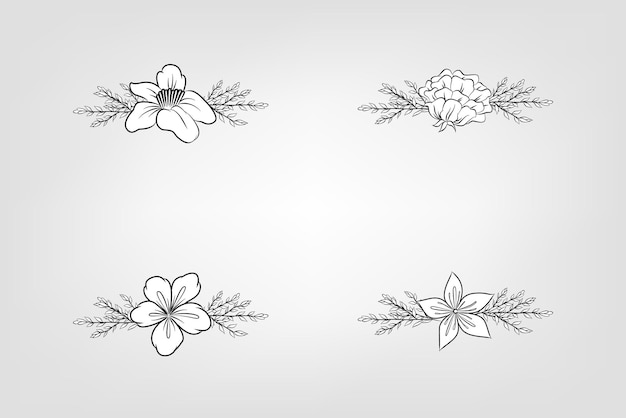 Set de flores botánicas elementos florales Decorativo para la invitación