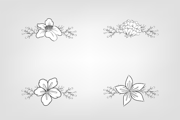 Set de flores botánicas elementos florales Decorativo para la invitación