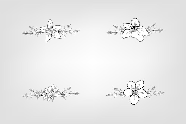 Vector set de flores botánicas elementos florales decorativo para la invitación