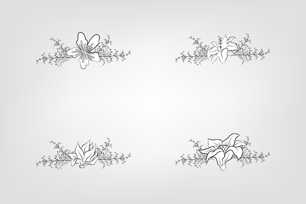 Set de flores botánicas elementos florales Decorativo para la invitación
