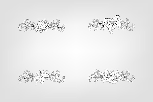Set de flores botánicas elementos florales Decorativo para la invitación