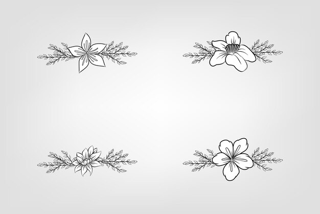 Set de flores botánicas elementos florales Decorativo para la invitación