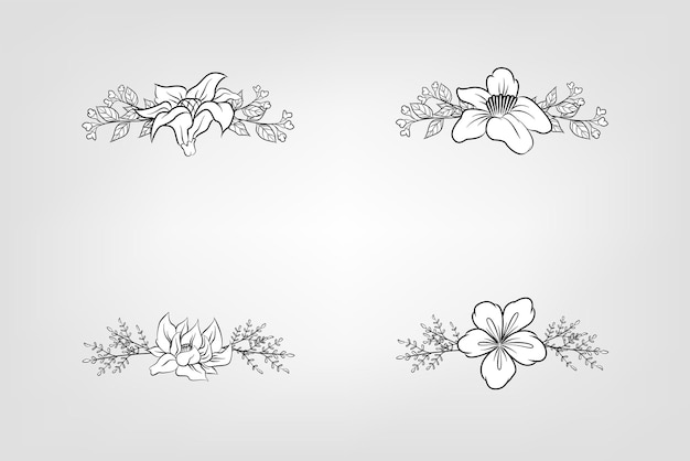 Set de flores botánicas elementos florales Decorativo para la invitación