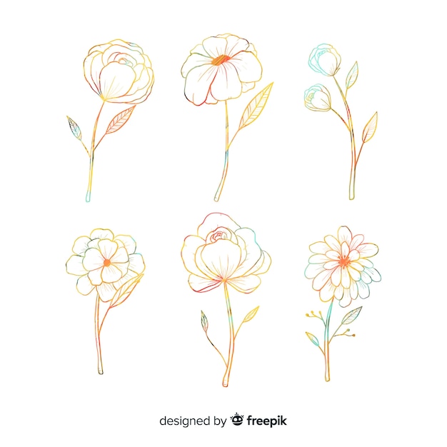 Vector set de flores