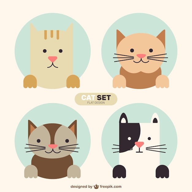 Vector set de gatos adorables