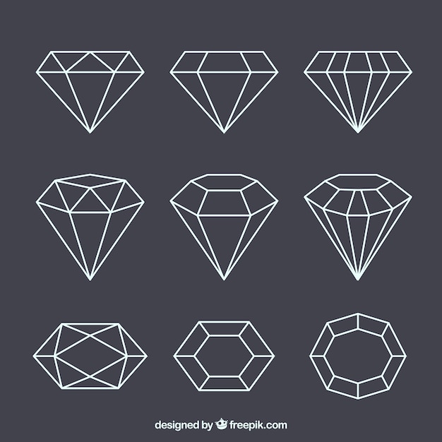 Vector set de gemas lineales