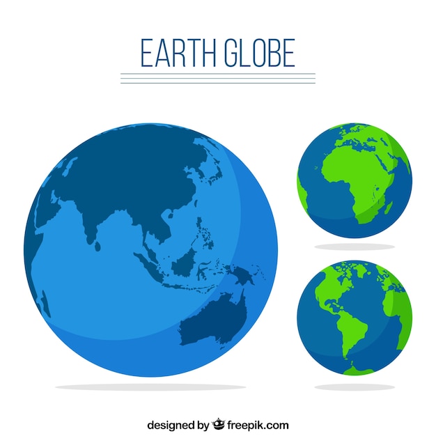 Vector set de globo terráqueo