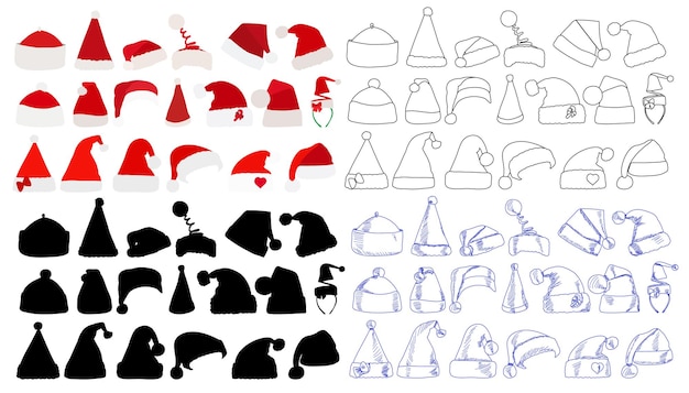 Set de gorros de santa claus
