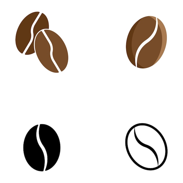 set de granos de café icono modelo vectorial ilustración diseño de logotipo