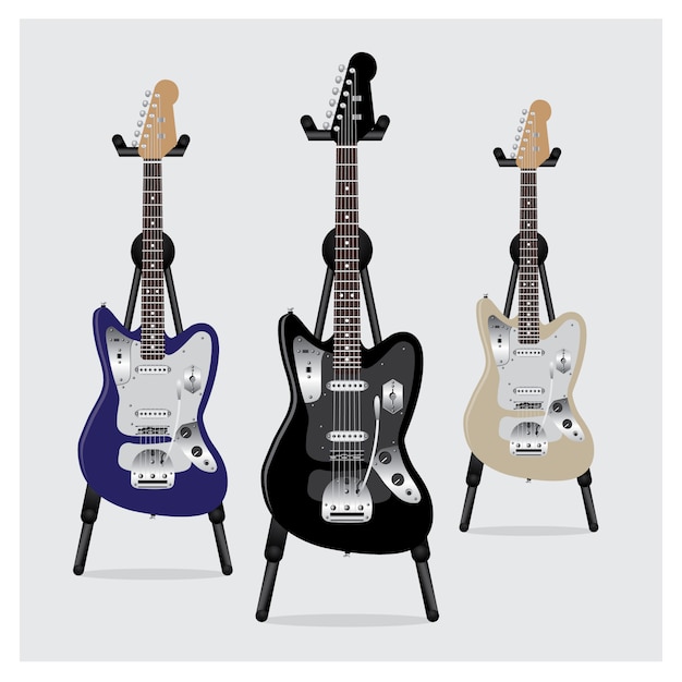 Set guitarra electrica con soporte