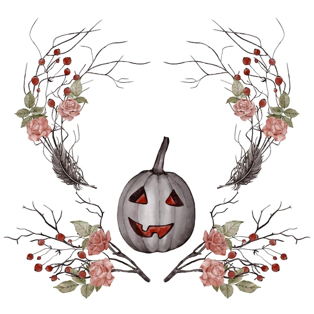 Vector set de halloween con varios accesorios