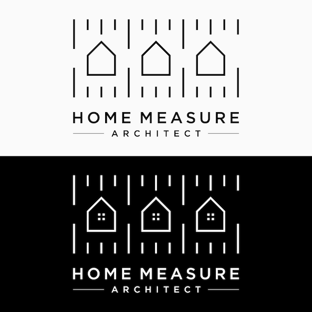 Set home measure icon arquitecto servicio reparación edificio homedecor interior exterior logo plantilla