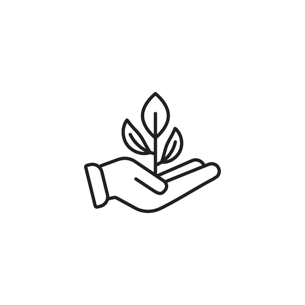 Set de icono de cuidado de plantas Símbolo vectorial de crecimiento de brotes ecológicos en un estilo de relleno y contorno negro Signo de crianza verde