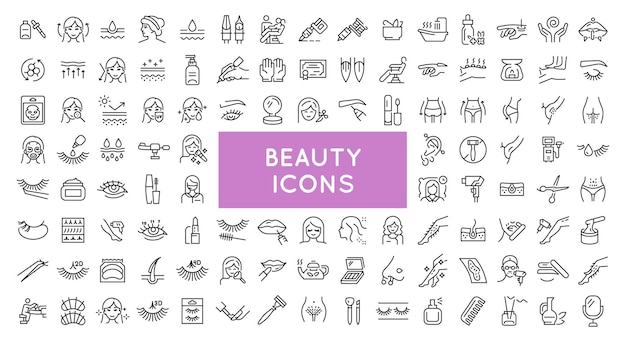Set de iconos de belleza