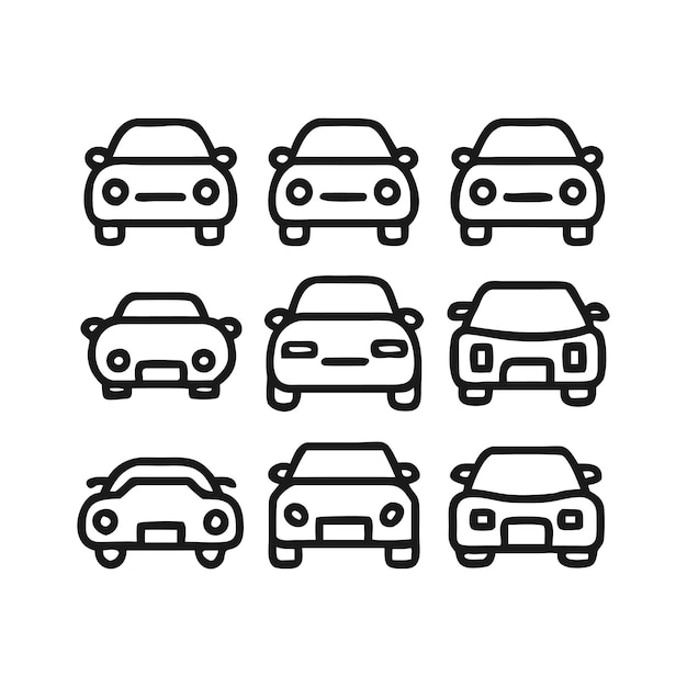Set de iconos de coches