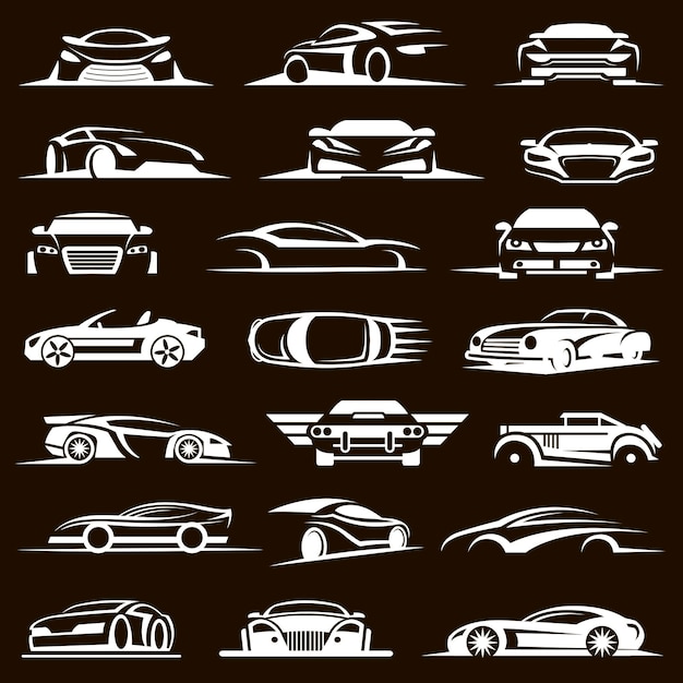 Set de iconos de coches