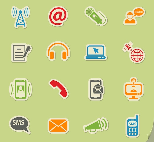 Set de iconos de comunicación