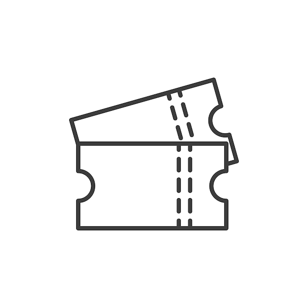Set de iconos de entradas entradas de cine entradas de vector símbolo de pases de concierto signo VIP cupón o bono símbolo de billetes de vuelo de avión iconos de línea en estilo negro llenado y delineado