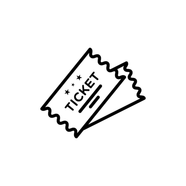 Set de iconos de entradas entradas de cine entradas de vector símbolo de pases de concierto signo VIP cupón o bono símbolo de billetes de vuelo de avión iconos de línea en estilo negro llenado y delineado