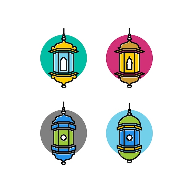 Set de iconos de lámparas árabes