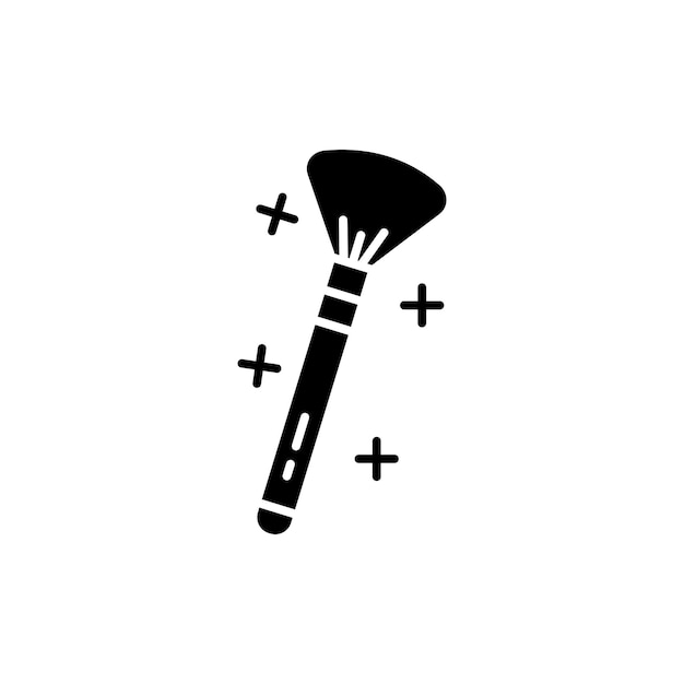 Set de iconos de pinceles de maquillaje para niñas belleza cosmética cara rubor pincel accesorios símbolo vectorial maquillaje pincel herramienta signo en estilo llenado y delineado