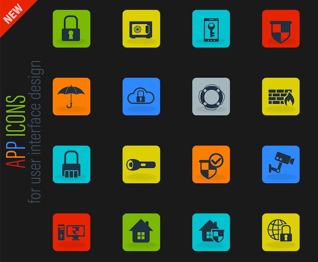 Vector set de iconos de seguridad