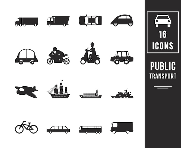 Set de iconos de transporte