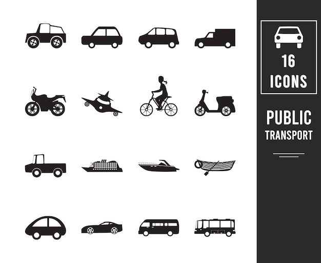 Set de iconos de transporte