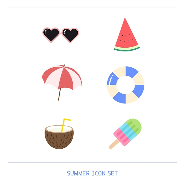 Set de iconos de verano