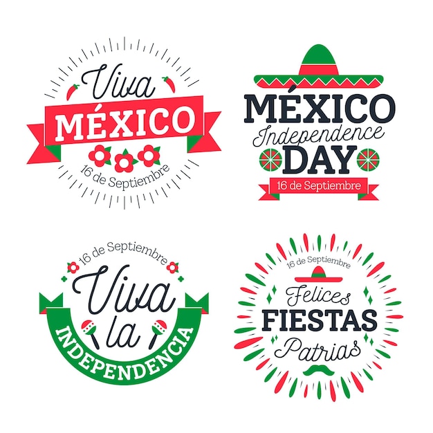 Set de insignias del día de la independencia de méxico