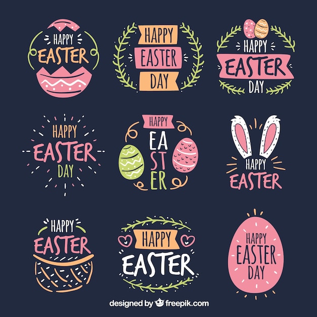 Set de insignias del día de pascua 