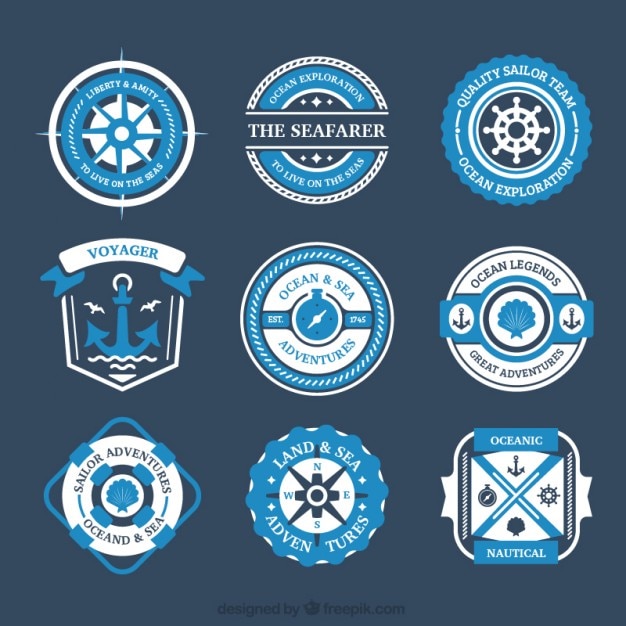 Vector set de insignias con elementos de navegación