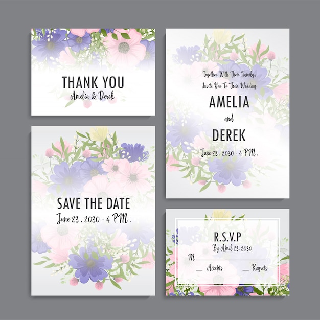 Set de invitaciones de boda