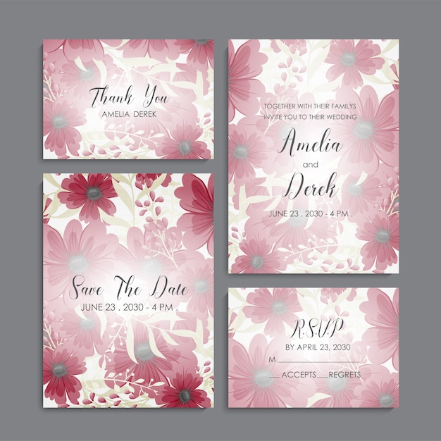 Set de invitaciones de boda