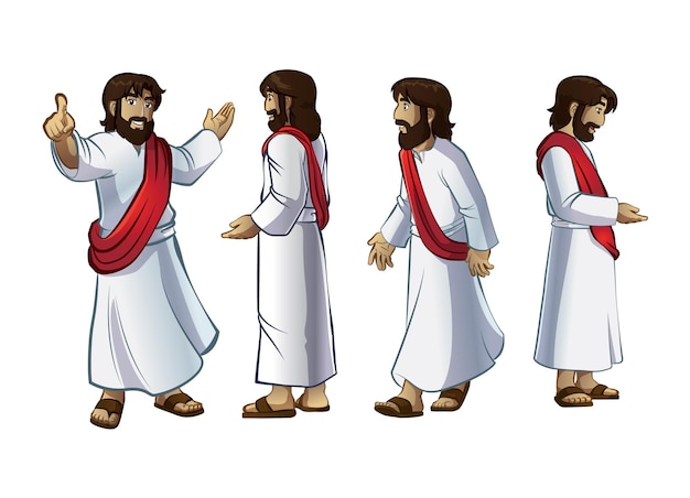 Vector set de jesus en distintas acciones