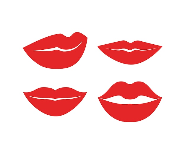 Set de Labios de Mujer con Pintalabios Rojo