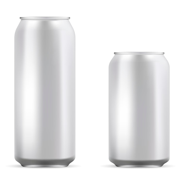 Set de latas de aluminio en blanco para cerveza, soda, limonada