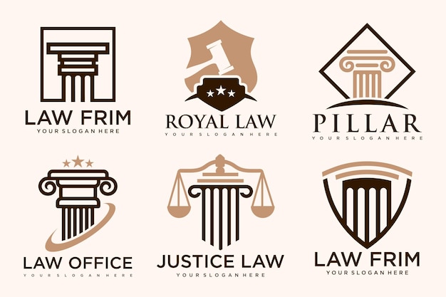 set Law logo y plantilla de diseño de icono