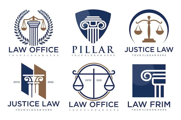 Set law logo y plantilla de diseño de icono