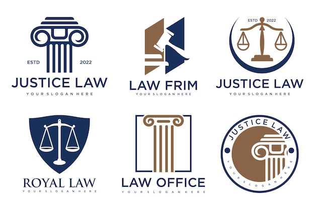 set Law logo y plantilla de diseño de icono