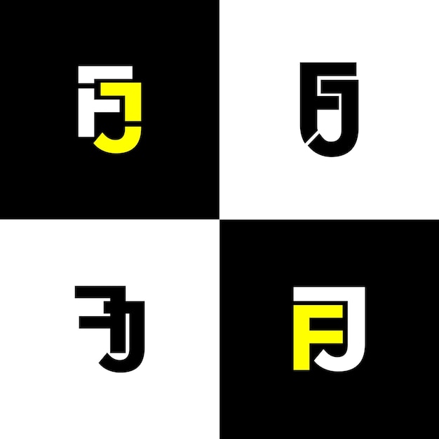 Set Letter FJ logo letter monogram typhography initial