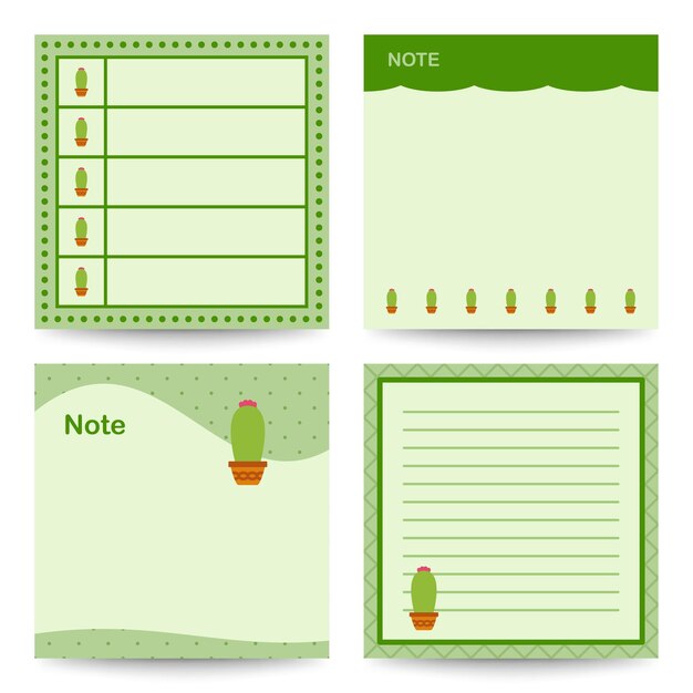 Set de libretas cuadradas con Cactus