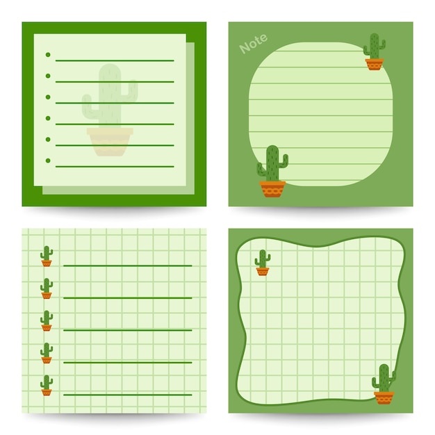 Set de libretas cuadradas con cactus