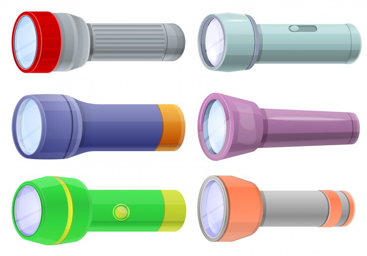 Set linterna, estilo de dibujos animados