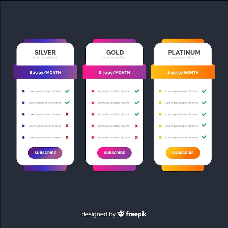 Vector set de lista de precios