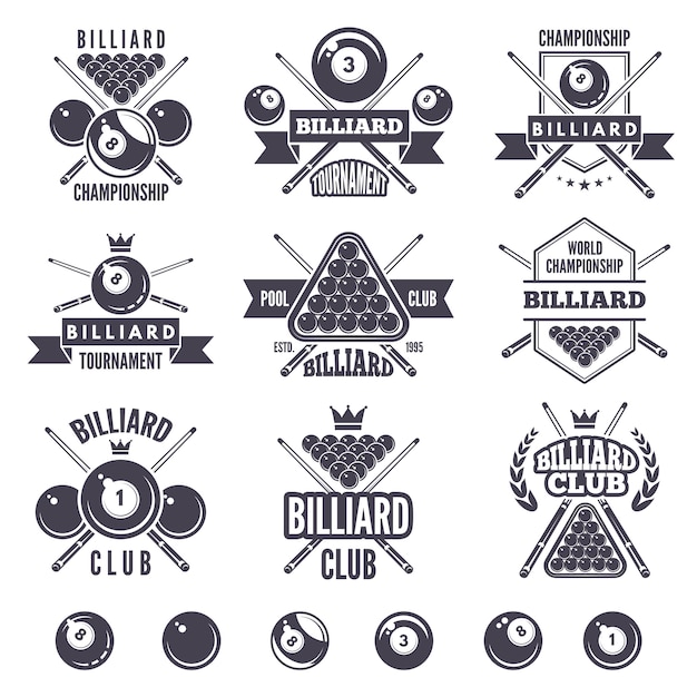 Set de logos para club de billar