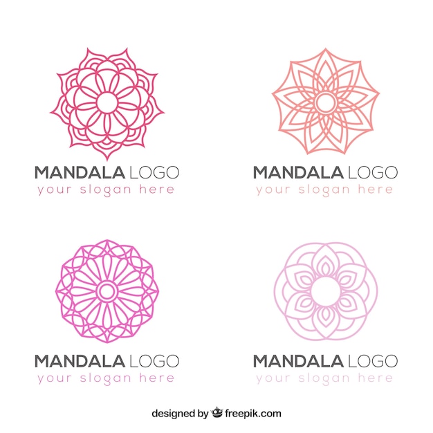 Set de logos de elegantes mandalas 