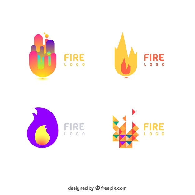 Set de logos modernos de colores en diseño plano