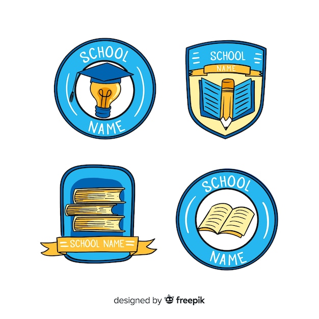 Vector set de logos o insignias para colegios o profesores privados