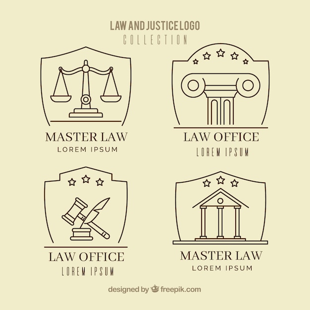 Vector set de logotipos de derecho